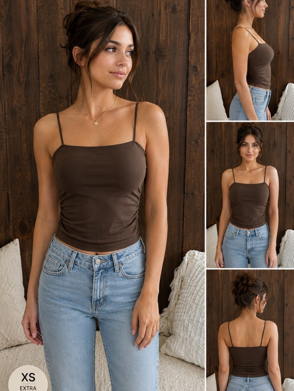 Size X's Brown Spaghetti Strap Top Like New